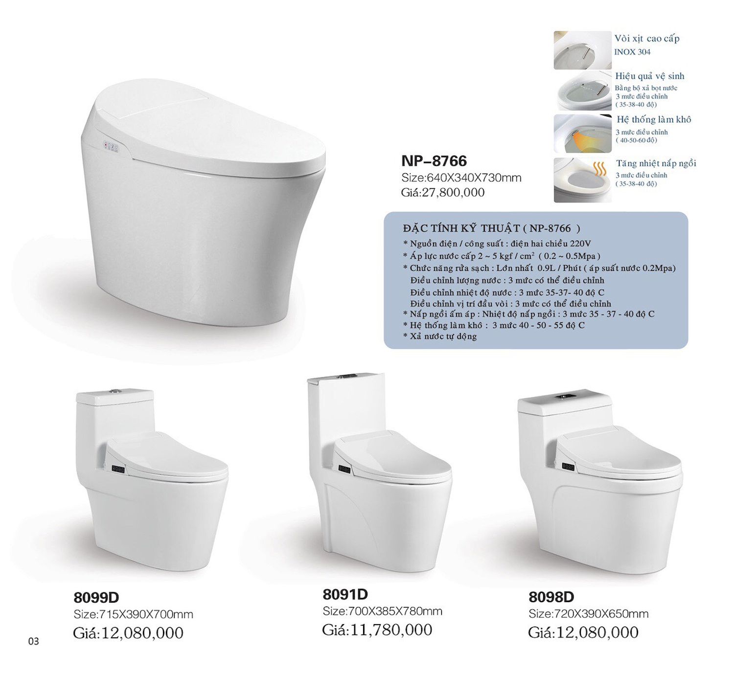 Thiết bị vệ sinh NAPOLON Catalogue và Bảng giá mới nhất /Page 36
